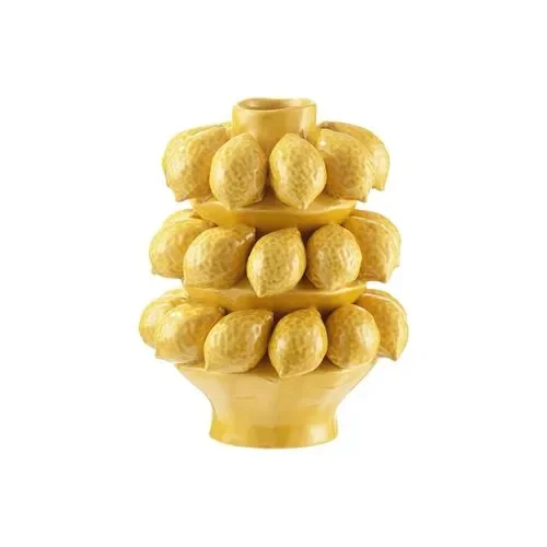 VASO &quot,LIMONI&quot, IN CERAMICA GIALLO (21,00 CM x H 26,00 CM)