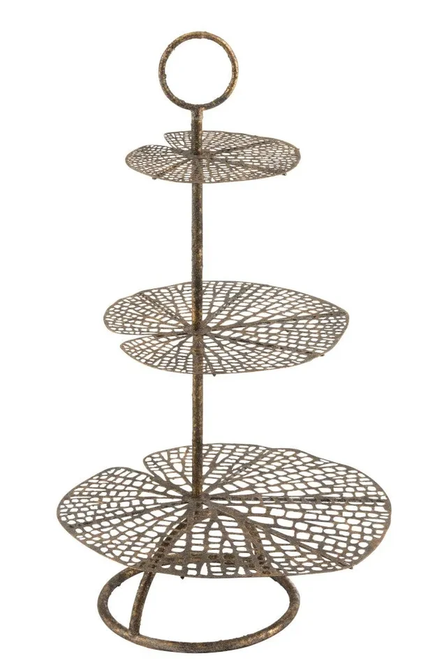 VASSOIO 3 LIVELLI METALLO ANTICATO 41.5X40X75.5cm Moda