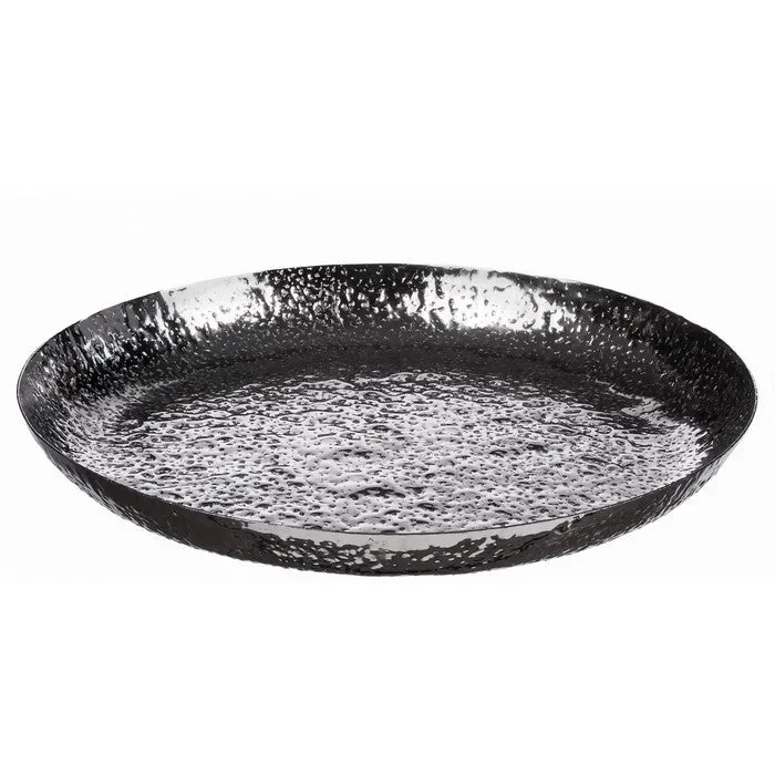 Vassoio tondo in metallo argento 40 cm