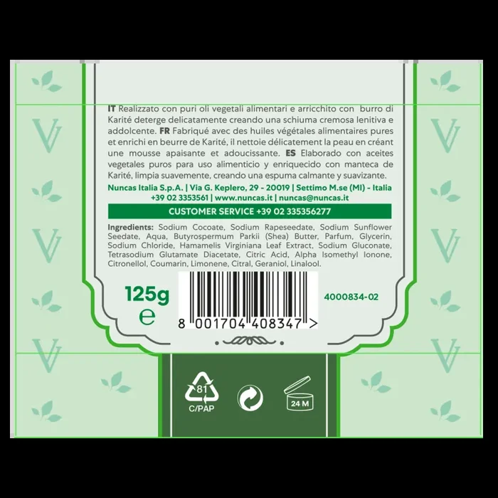 Vittoria Verde Saponi Cremosi Felce e Hamamelis – 125g - immagine 2