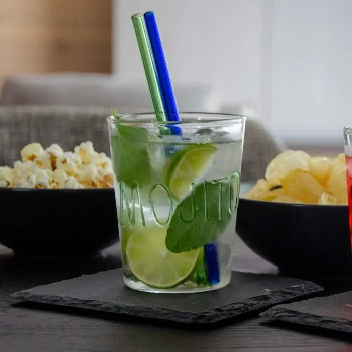 WD LifeStyle Bicchiere da Cocktail Vetro Borosilicato Cc 500 Ml Scritta Mojito - immagine 2