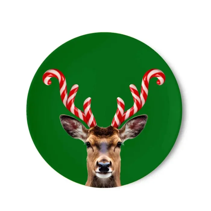 WD LifeStyle Piatto Panettone D 30,5 Cm Decoro Corna Candy Cane Natale