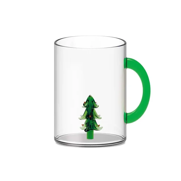 WD LifeStyle Tazza Vetro Borosilicato Cc 420 Ml Decoro Albero di Natale Saldi