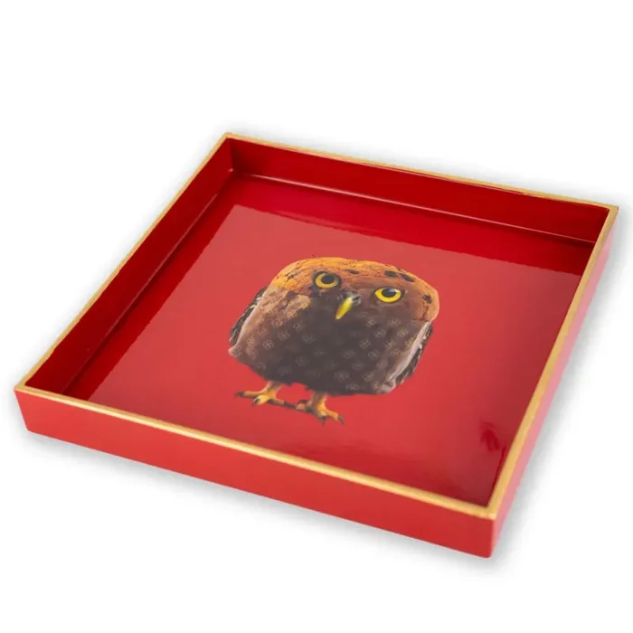 WD LifeStyle Vassoio Svuota Tasche Quadrato 20 x 20 Cm Decoro Panettone Natale