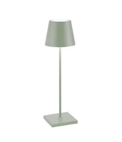 Zafferano Poldina Pro Verde Salvia – Lampada da Tavolo in Alluminio H38 In saldo