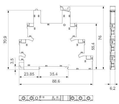 Zoccolo DIN Relpol Miniatura Slim 6A 12-24V – Terminali a Vite | 6W-12-24-U | LED-Mobile - immagine 3